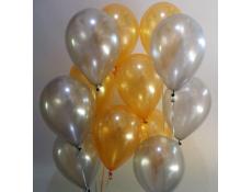 Metallic Gold & Silver Helium Latex Balloons