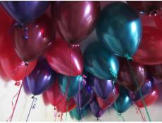 Metallic Teal, Magenta, Red, Purple & Burgandy Helium Latex Balloons