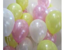 Pearl Pink, Yellow & White Helium Latex Balloons