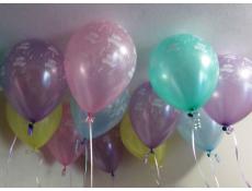 Happy Birthday Print Helium Latex Balloons | Pearl Pink, Pearl Blue, Pearl Gree, Pearl Yellow, Pearl Lavender
