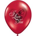 I Love you rose print latex balloons