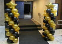 Star Gold Black Balloon Columns Perth