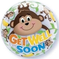 Get Well Monkey Bubble Balloons