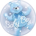 Baby Boy Bear Double Bubble Balloon