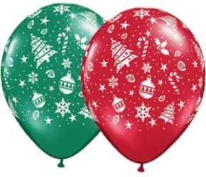 Christmas Trimmings Latex Helium Balloons