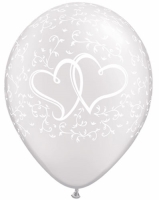 Entwined Hearts Print Latex Balloons