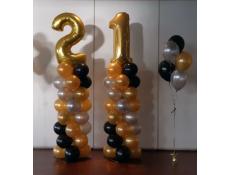 21st Number Balloon Columns