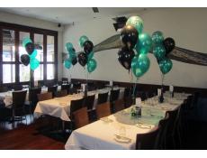 60th Birthday Balloon Table Arrangements | Metallic Teal & Black Balloons
Restaurant Fremantle | CorporateRewards.com.au