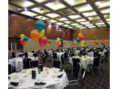Helium Latex Balloon Table Arrangements | metallic teal, orange, yellow & magenta balloons
Fremantle Esplanade Hotel | CorporateRewards.com.au