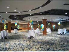 Floor & Table Balloon Decorations | Blue, Yellow & White Helium Balloons
Hyatt Hotel Ballroom| www.CorporateRewards.com.au