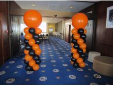 Balloon Entrance Column Arrangsments | Orange and Black latex balloons
Fremantle Sailing Club | www.corporaterewards.com.au