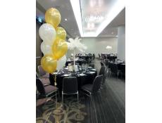 Hleium Latex Balloon Floor Arrangements | Gold & Pearl White Balloons
Hilton Hotel Argyle Ballroom | www.CorporateRewards.com.au
