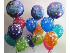 Happy Retirement Balloon Arrangements | Shooting Stars Print Latex Balloons