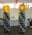 Gold Blue Giant Balloon Columns Perth